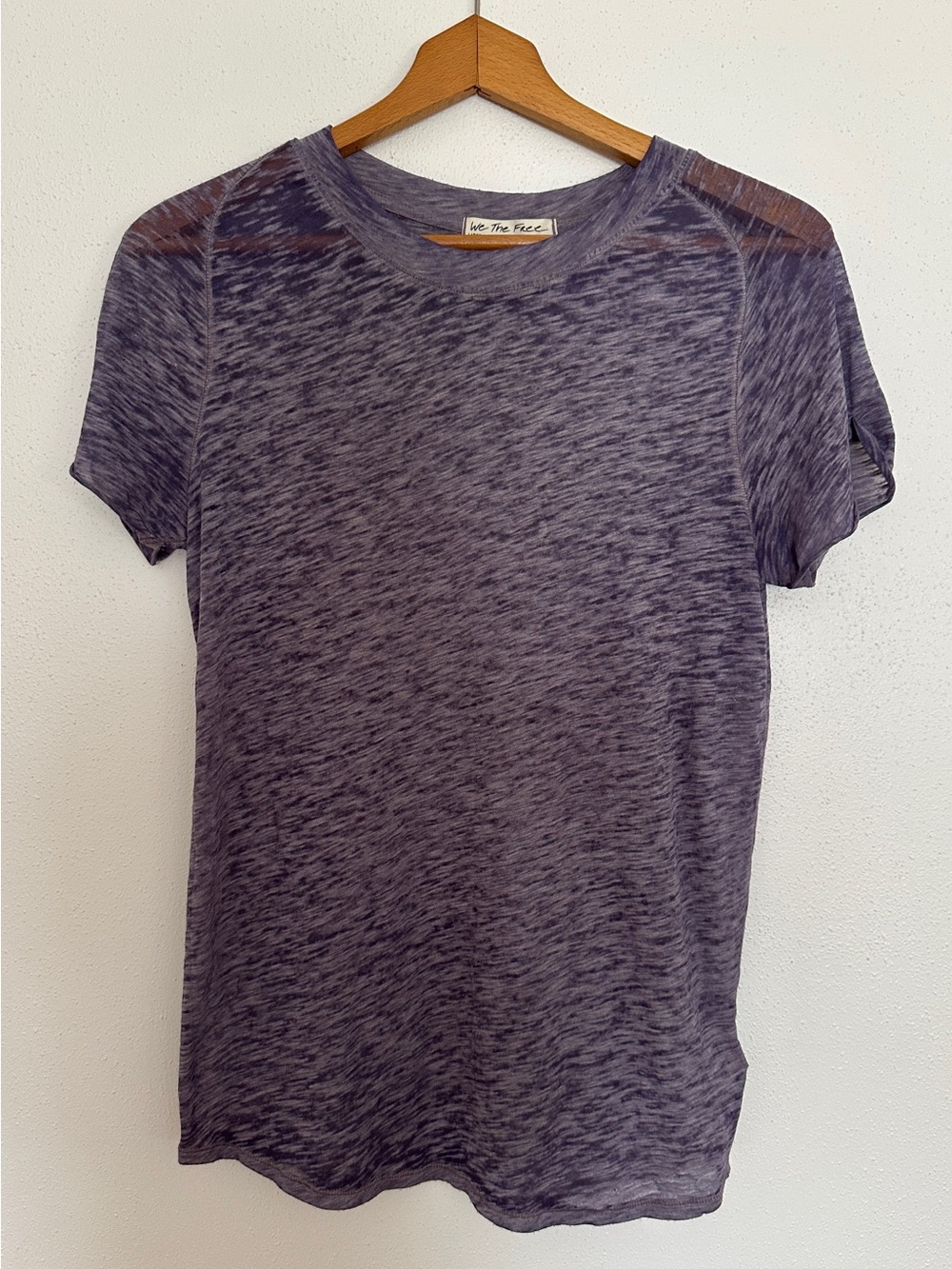 Free People We The Free Night Sky Burnout Tee Purple Large Excellent Condition
